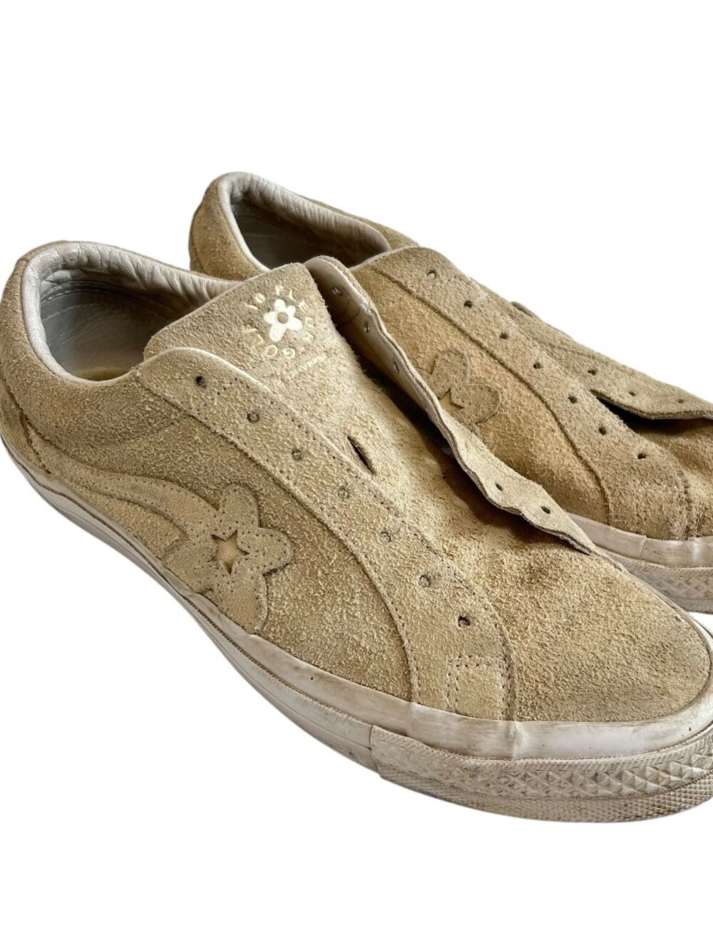 Converse Golf Le Fleur sneakers cream beige suede low top shoes mens size 12